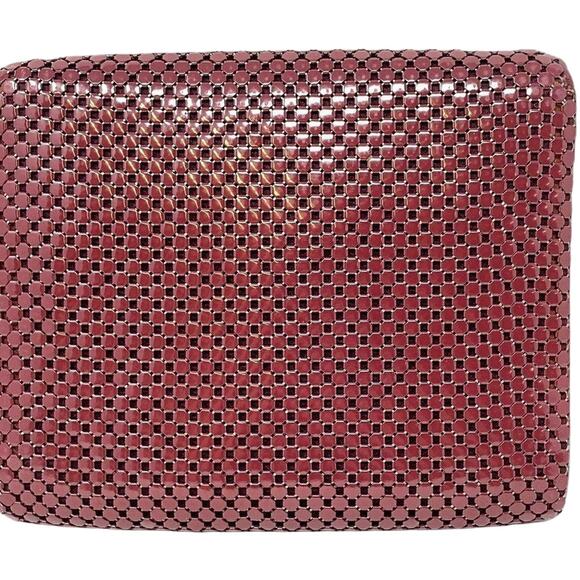 Vintage Whiting & Davis Burgundy Metal Mesh Evening Clutch‎ - Picture 2 of 4